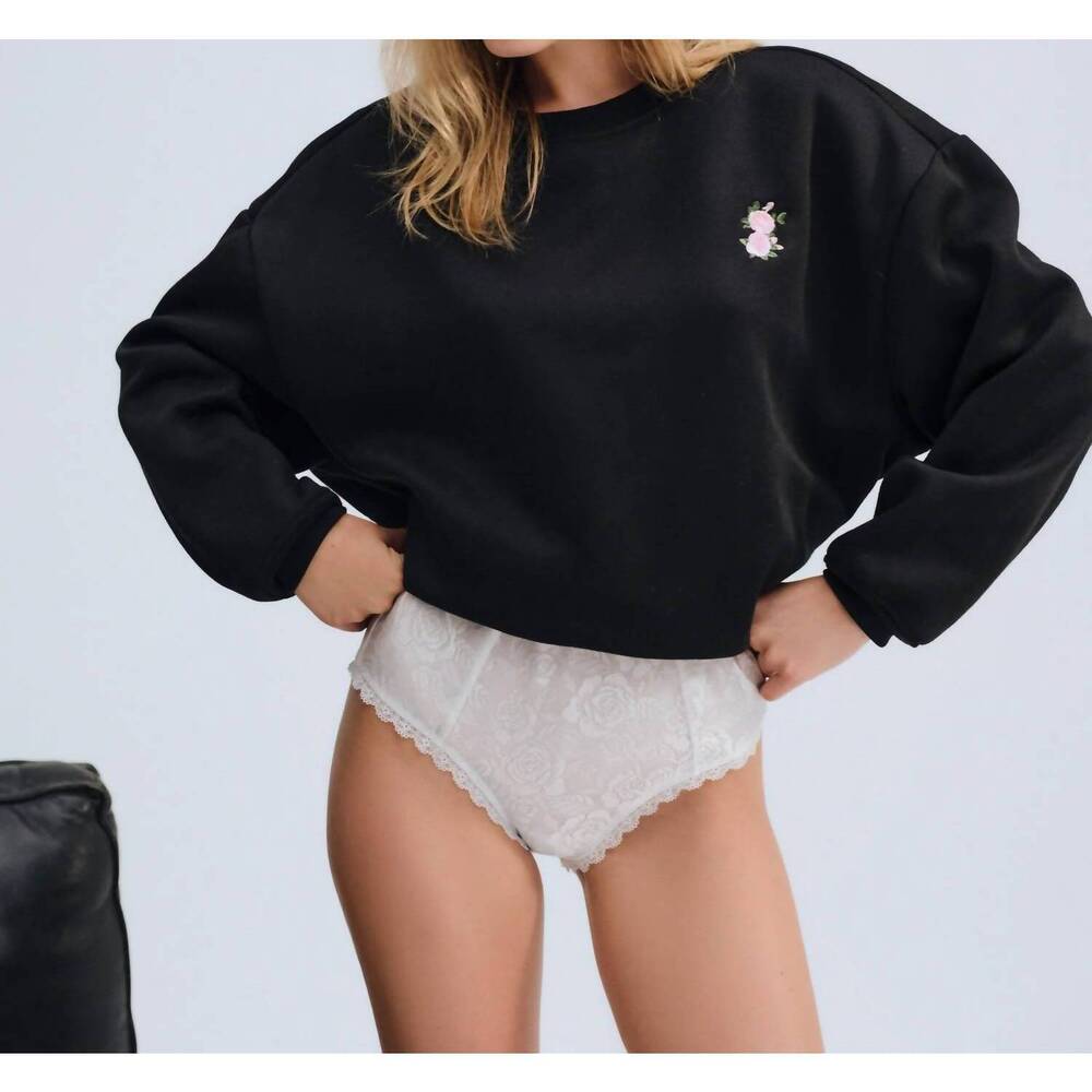 NEW FOR LOVE & LEMONS julie sweatshirt in black gold